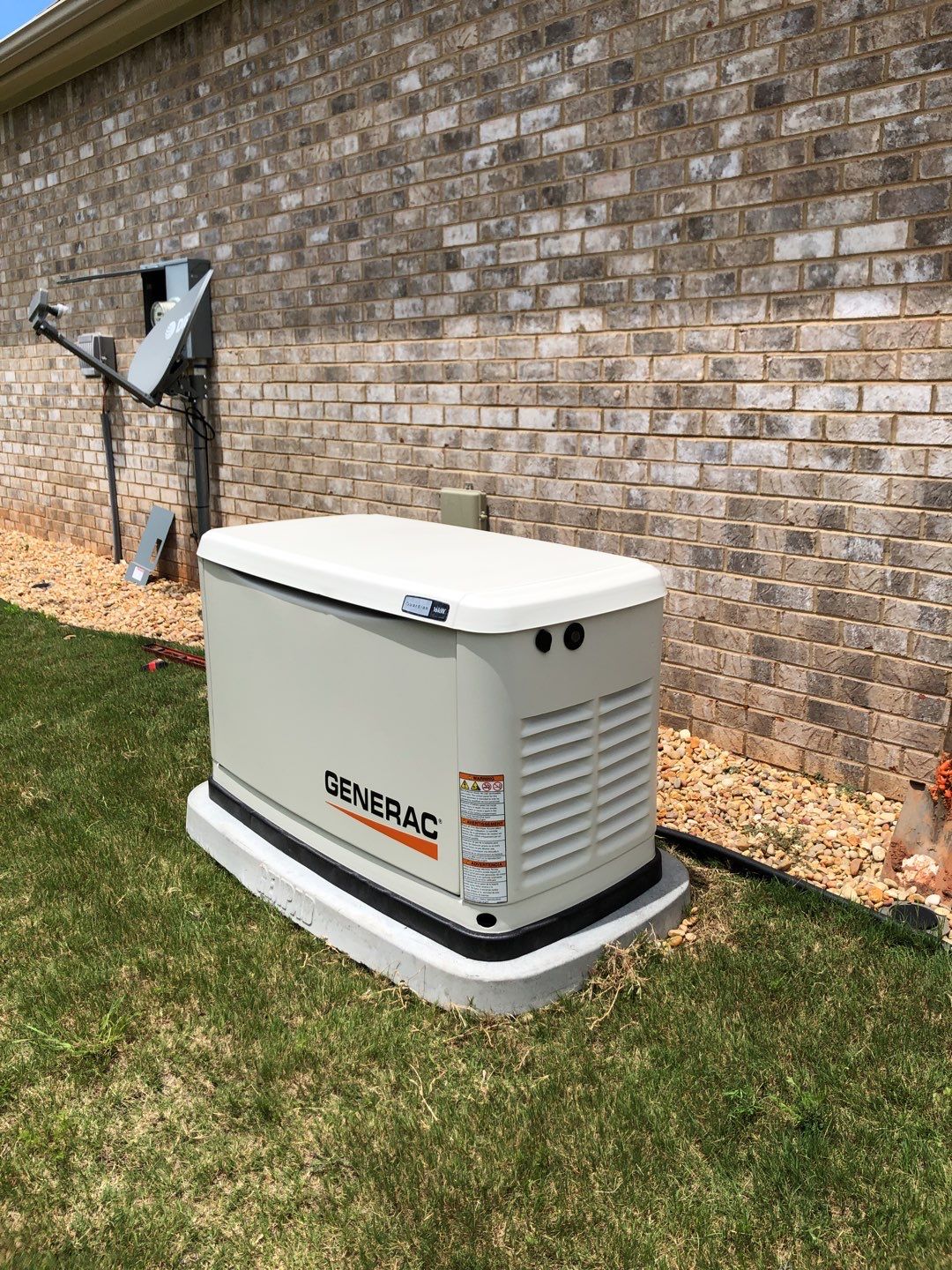 Installed standby generator at customer site